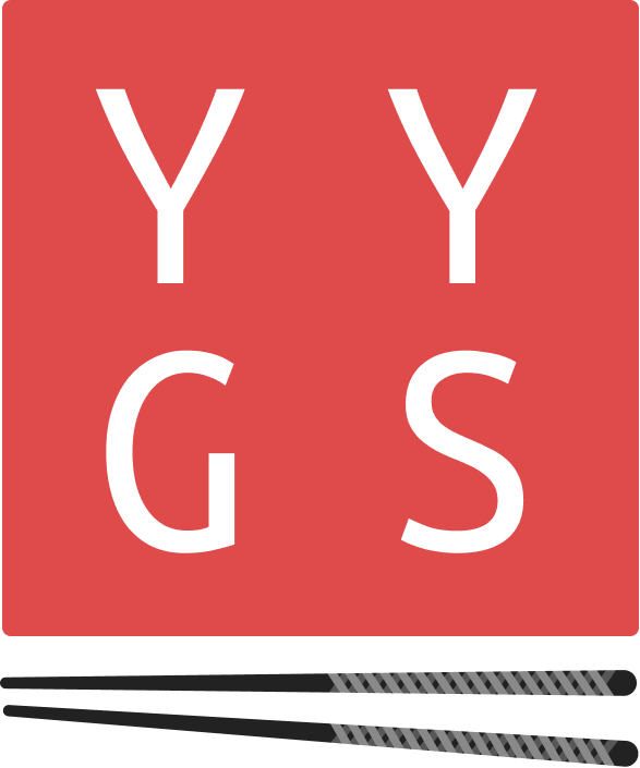yum yum gimme sum logotyp i röd
